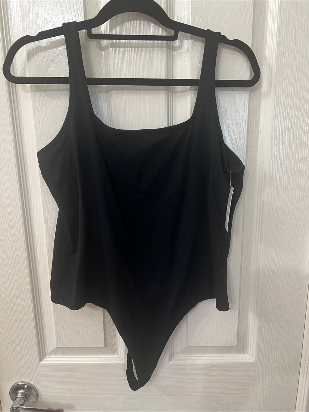 Nordstrom Black Square Neck Tank Bodysuit